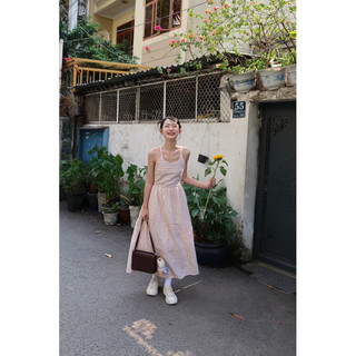 Váy maxi cổ yếm hở lưng Jenny Dress DamibyQuynh
