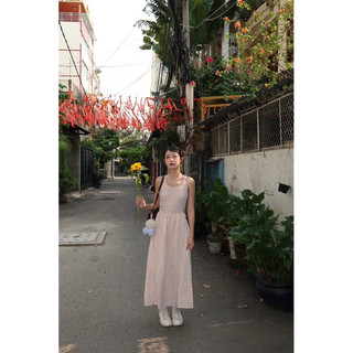 Váy maxi cổ yếm hở lưng Jenny Dress DamibyQuynh
