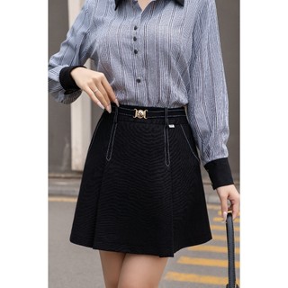 PRE - Chân váy chữ A dáng ngắn phối đai gải LV165