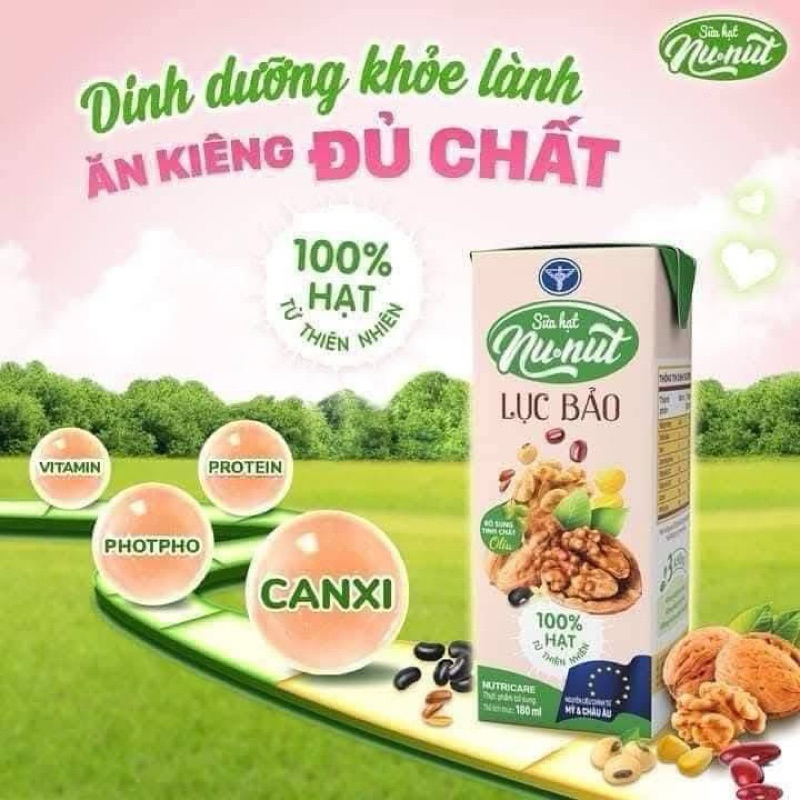 {Sale Sốc} Sữa Hạt Lục Bảo Nu_nut 1t 48h 180ml cho cả gia đình