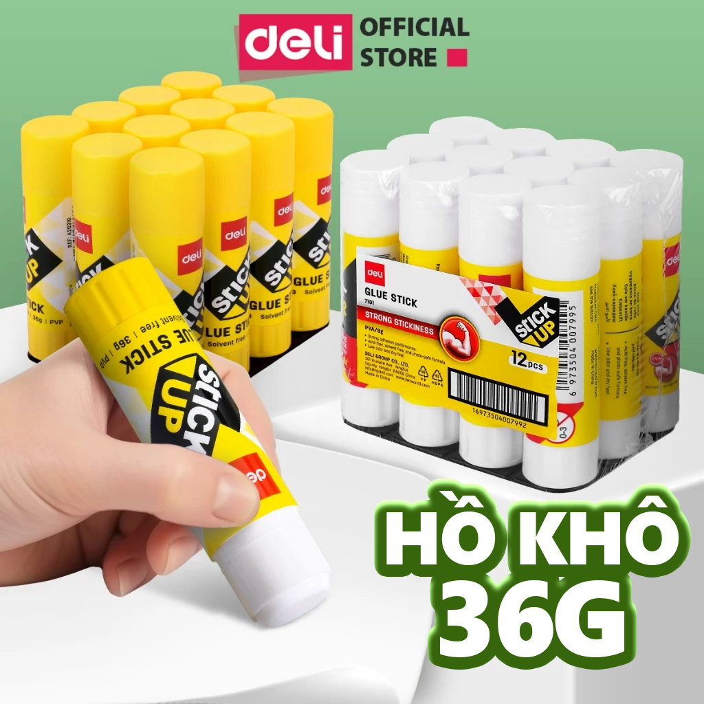 Hồ Khô Keo Dán Giấy Học Sinh Deli - 9/15/20/36g Khô Nhanh Siêu Dính Mùi Thơm Nhỏ Gọn Tiện Lợi Làm Thủ Công Văn Phòng