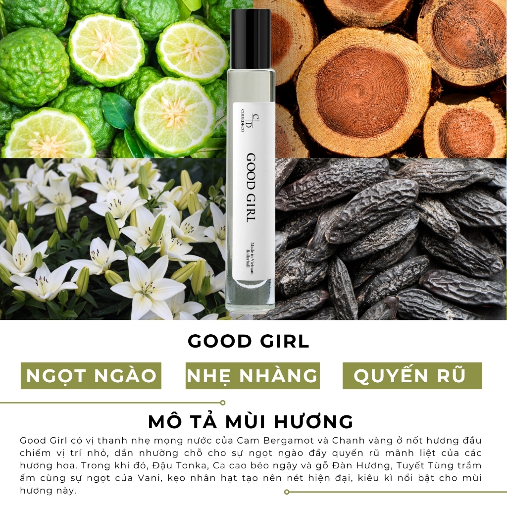 Ảnh Tinh dầu thơm nữ CODEDECO Good Girl 10ml dạng lăn - Ngọt ngào, Nhẹ Nhàng, Quyến Rũ 2
