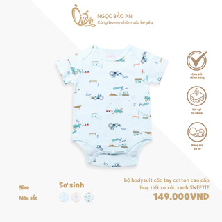M&B (0-3M) Bộ bodysuit cộc tay sơ sinh chất cotton cao cấp mềm mịn, thoáng mát, co giãn tốt an toàn cho da bé sơ sinh