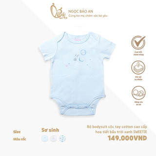 M&B (0-3M) Bộ bodysuit cộc tay sơ sinh chất cotton cao cấp mềm mịn, thoáng mát, co giãn tốt an toàn cho da bé sơ sinh