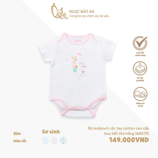 M&B (0-3M) Bộ bodysuit cộc tay sơ sinh chất cotton cao cấp mềm mịn, thoáng mát, co giãn tốt an toàn cho da bé sơ sinh