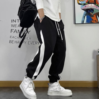 Quần dài jogger thun nỉ DRAGON bo chun Phối sọc form rộng unisex thoáng mát, không xù - K1
