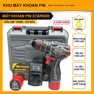 Bộ Khoan Dùng Pin STARKER SK914 - Khoan pin 16,8V Không Chổi Than Đầu Kẹp Autolook 10mm - Máy Khoan Siêu khoẻ
