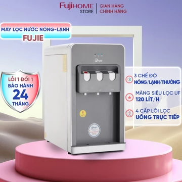 Máy lọc nước nóng lạnh FujiE WPD508C Nhập khẩu, máy lọc nước mini để bàn 3 vòi 4 cấp lọc gia đình tiết kiệm điện