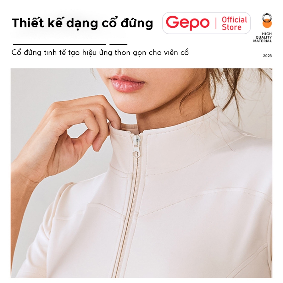 Ảnh Áo khoác nữ thể thao tay ngắn tập gym,yoga,ôm body chất thun lạnh co giãn 4 chiều GEPO GP231 3