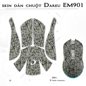 Skin dán chuột Dareu EM901 mẫu X-cross, Âu Cơ, Zelda, đài sen | Film 3M | custom miếng dán theo yêu cầu