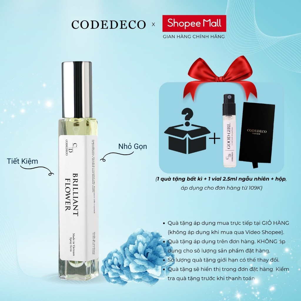 Ảnh Tinh dầu thơm CODEDECO Brilliant Flower 10ml dạng xịt - Quyến rũ, Sang trọng, Nữ tính 1