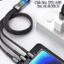 CÁP SẠC 3 ĐẦU SIÊU BỀN - Dây Sạc Tự Ngắt 100w Sạc Nhanh Hỗ Trợ Tiện Lợi,Dây Cáp Sạc Nhanh 3in1 Tự Điều Chỉnh Dòng