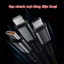CÁP SẠC 3 ĐẦU SIÊU BỀN - Dây Sạc Tự Ngắt 100w Sạc Nhanh Hỗ Trợ Tiện Lợi,Dây Cáp Sạc Nhanh 3in1 Tự Điều Chỉnh Dòng