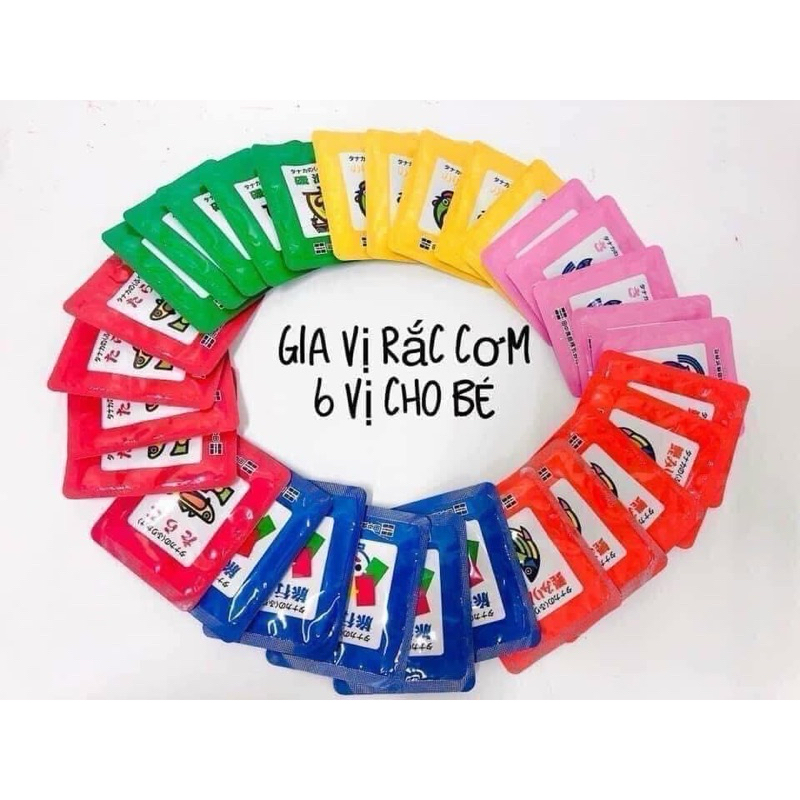 Gia Vị Rắc Cơm Furikake Nhật Bản 6 Vị 30 Gói, Gia Vị Ăn Dặm An Toàn Đầy Đủ Dưỡng Chất Cho Bé