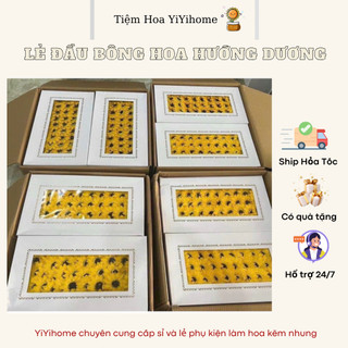 LẺ 5 Đầu Bông Hướng Dương Lụa Trang Trí Decor Phòng Diy Handmade YiYihome