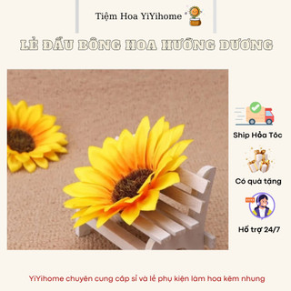 LẺ 5 Đầu Bông Hướng Dương Lụa Trang Trí Decor Phòng Diy Handmade YiYihome