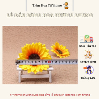 LẺ 5 Đầu Bông Hướng Dương Lụa Trang Trí Decor Phòng Diy Handmade YiYihome