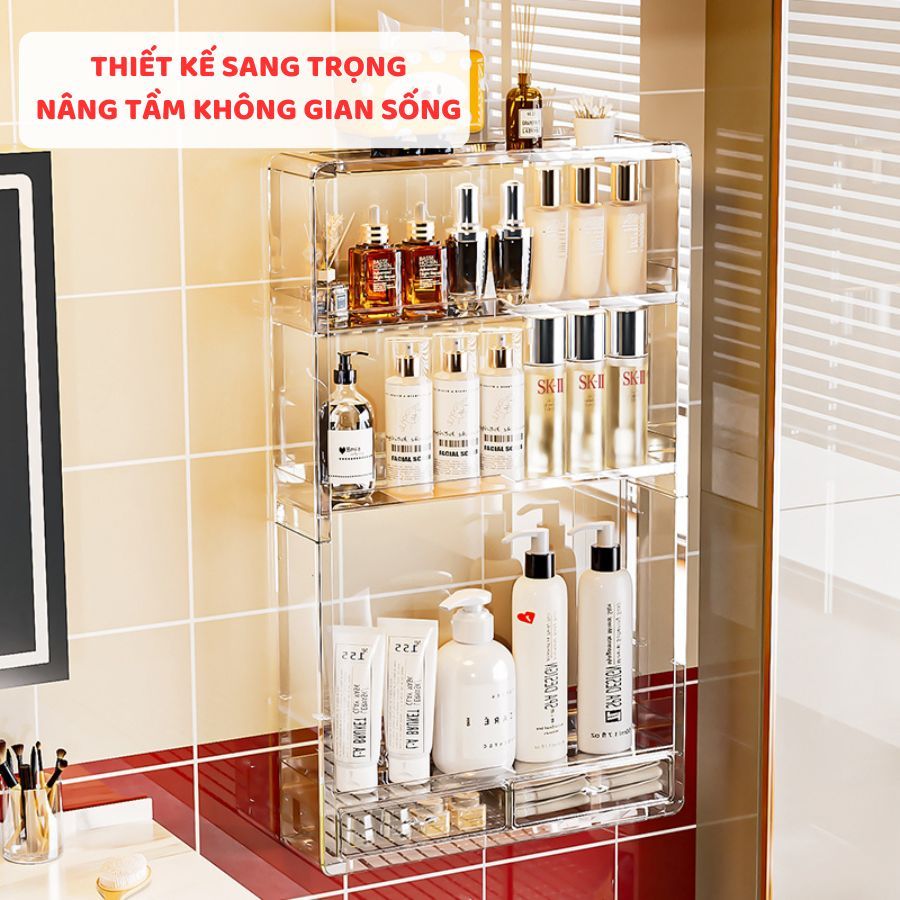 Kệ Đựng Mỹ Phẩm ENODA HOME, Kệ Đựng Đồ Nhà Tắm Nhiều Tầng Gắn Tường Không Cần Khoan Đục HTREO002