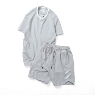 Bộ Cộc Tay Nam Cotton Dệt Len – Áo + Quần Short – Mềm Mại, Thoáng Mát | Set Đồ Nam Basic Form Đẹp