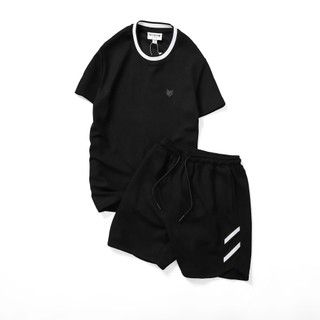 Bộ Cộc Tay Nam Cotton Dệt Len – Áo + Quần Short – Mềm Mại, Thoáng Mát | Set Đồ Nam Basic Form Đẹp