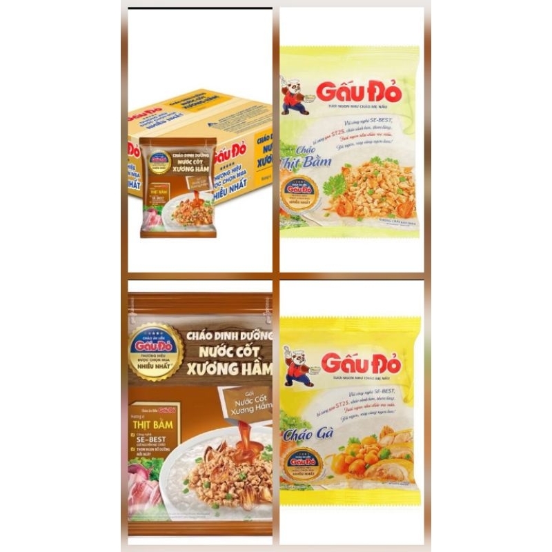 Cháo gấu đỏ thịt băm, cháo gấu gà, cháo dinh dưỡng nước cốt xương hầm