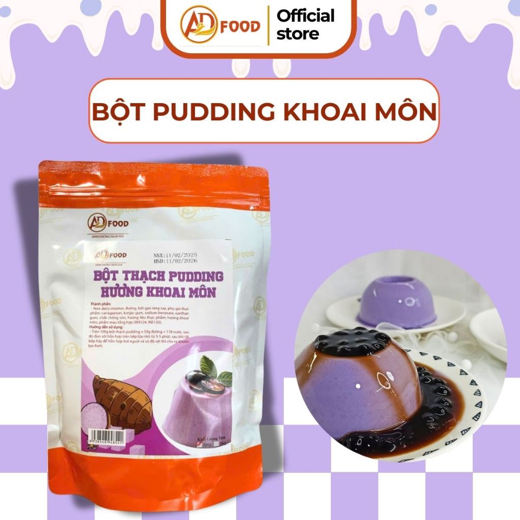 Túi 1kg Bột pudding vị khoai môn tươi mát
