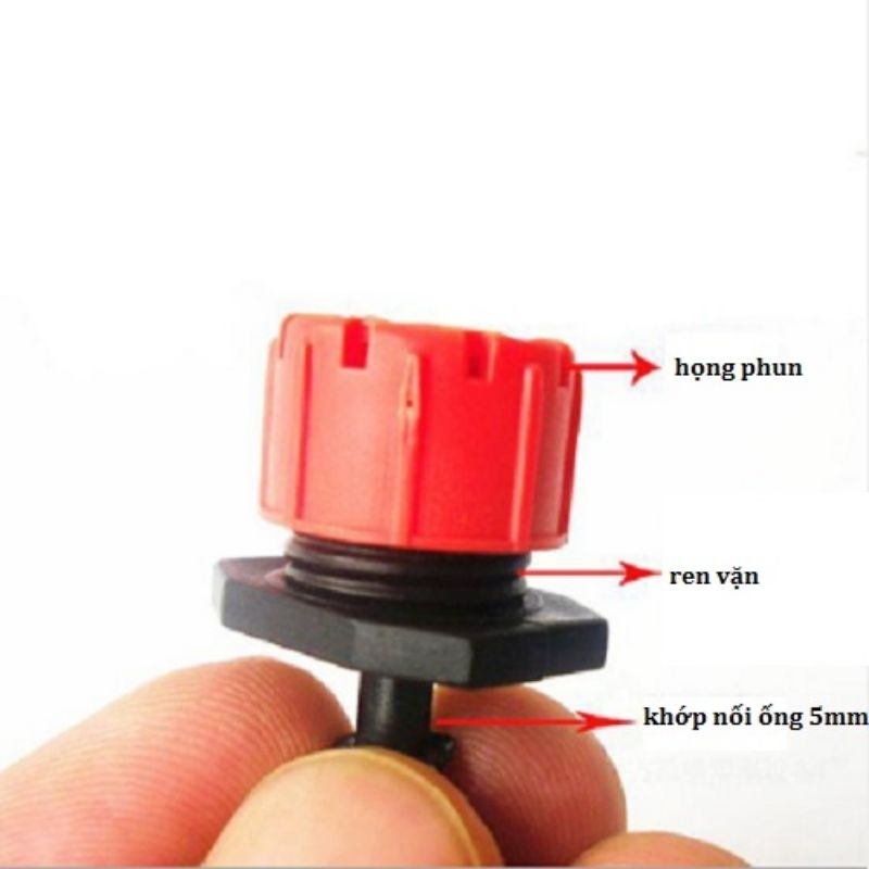 10 Béc tưới nhỏ giọt 8 tia đơn  điều chỉnh được lưu lượng - đầu tưới nhỏ giọt tỏa tròn XÀI ỐNG 4X6MM