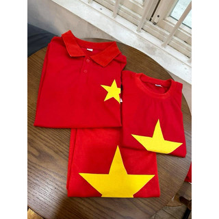 ( BÁN LẺ RẺ NHƯ BÁN BUÔN) Áo cờ đỏ sao vàng cao cấp trẻ em + người lớn - Hàng loại 1 cotton 100% mát mịn thấm hút mồ hôi
