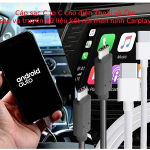 Cáp Sạc nhanh Type C To C cho điện thoại androi và Ô tô truyền dữ liệu Carplay Phụ Kiện NTA