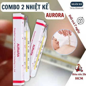 Combo 2 cây đo nhiệt độ Túi lọc Ngân Hà Aurora CRW-23 nhiệt kế thủy ngân kiểm tra nhiệt độ sốt chính xác