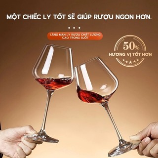 Ly rượu vang đỏ pha lê cao cấp 590ML  Cải thiện hương vị của rượu