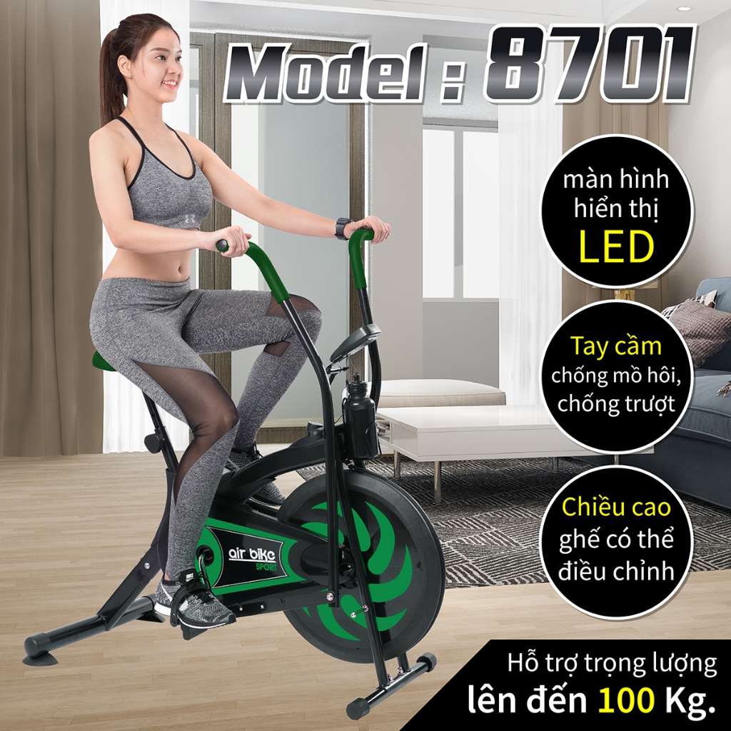 Ảnh MALL -BG- Xe đạp tập thể dục thể dục tại chỗ tay chân kết hợp mẫu 8701-Xanh Lá 1