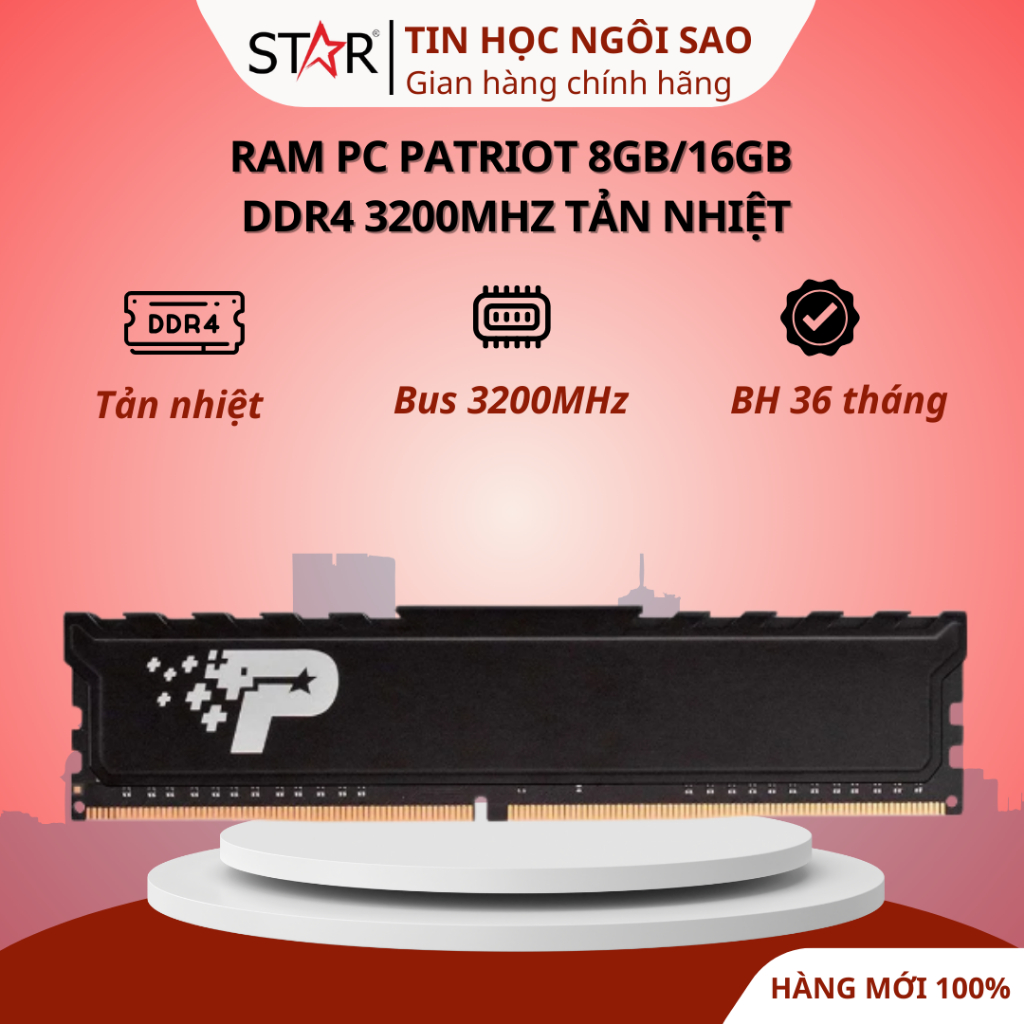 Ram PC Patriot 8GB/16GB DDR4 3200MHz Tản Nhiệt - Bảo hành 60 tháng ...