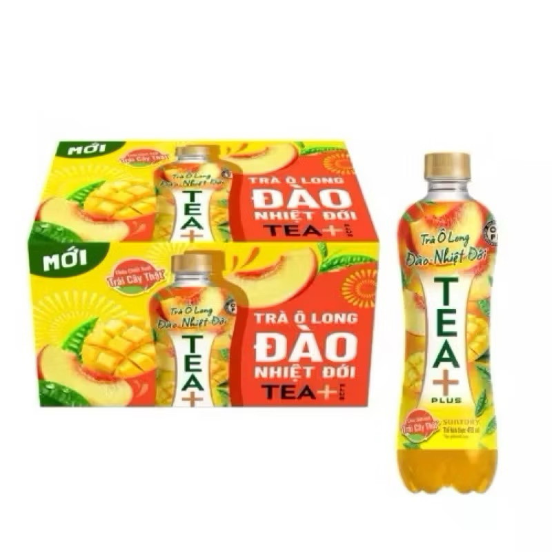[NEW]Thùng 24 Chai Trà Ô Long Tea+ Đào Trái Cây Nhiệt Đới (450ml/chai ...
