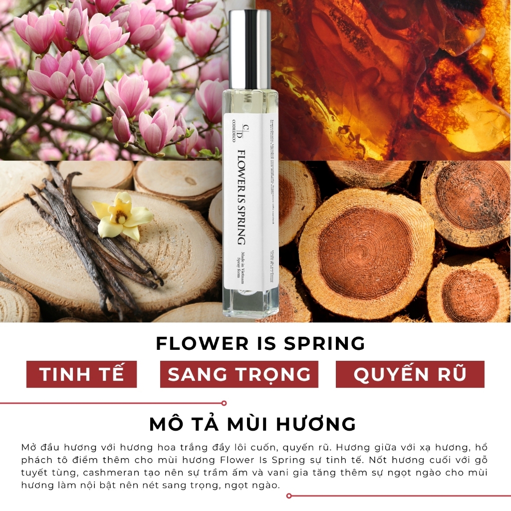 Ảnh Tinh dầu thơm nữ CODEDECO Flower Is Spring 10ml dạng xịt - Sang trọng, Tinh tế, Quyến rũ 2