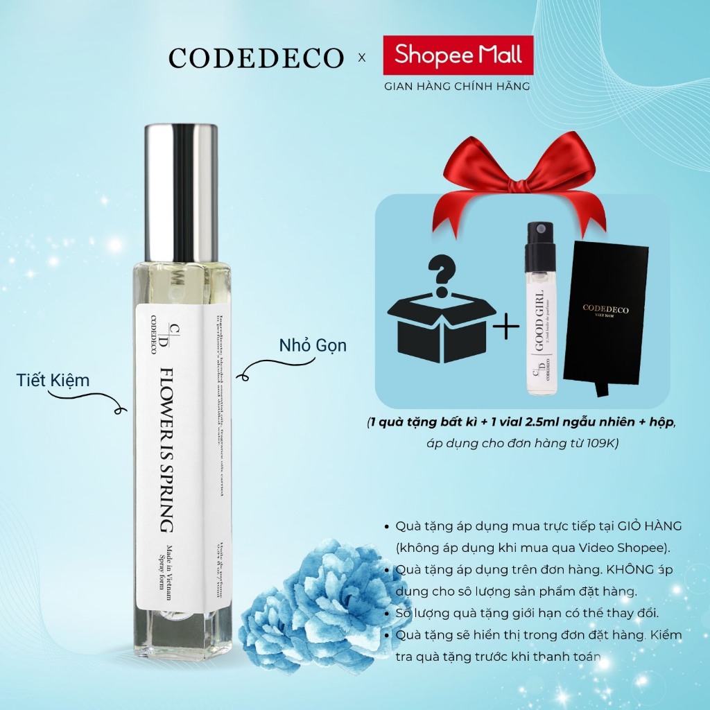 Ảnh Tinh dầu thơm nữ CODEDECO Flower Is Spring 10ml dạng xịt - Sang trọng, Tinh tế, Quyến rũ 1