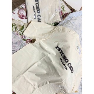 Áo thun phông nữ nam form rộng dấu quần chất liệu cotton xịn in chữ 2 mặt PSY