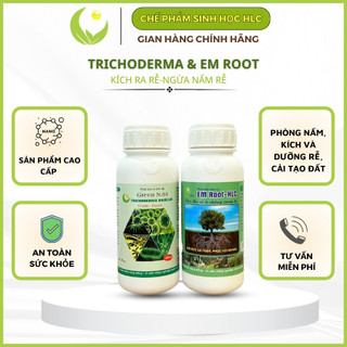 Combo 2 chai 500ml trichoderma và em root phòng héo xanh, thối rễ, kích rễ, dưỡng rễ, bén rễ nhanh