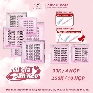 Lông Mi Giả Sẵn Keo MDC Lashes mua theo combo Tặng Nhíp + keo + kẹp Mí - Mi Có Thể Tái Sử Dụng Nhiều Lần