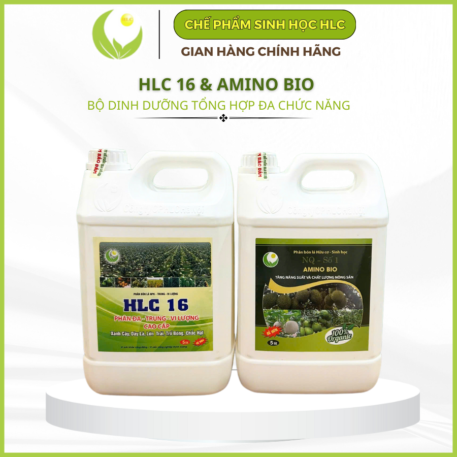 Combo hlc 16 và amino bio can 5L phân bón lá cao cấp giúp bật chồi vọt ...