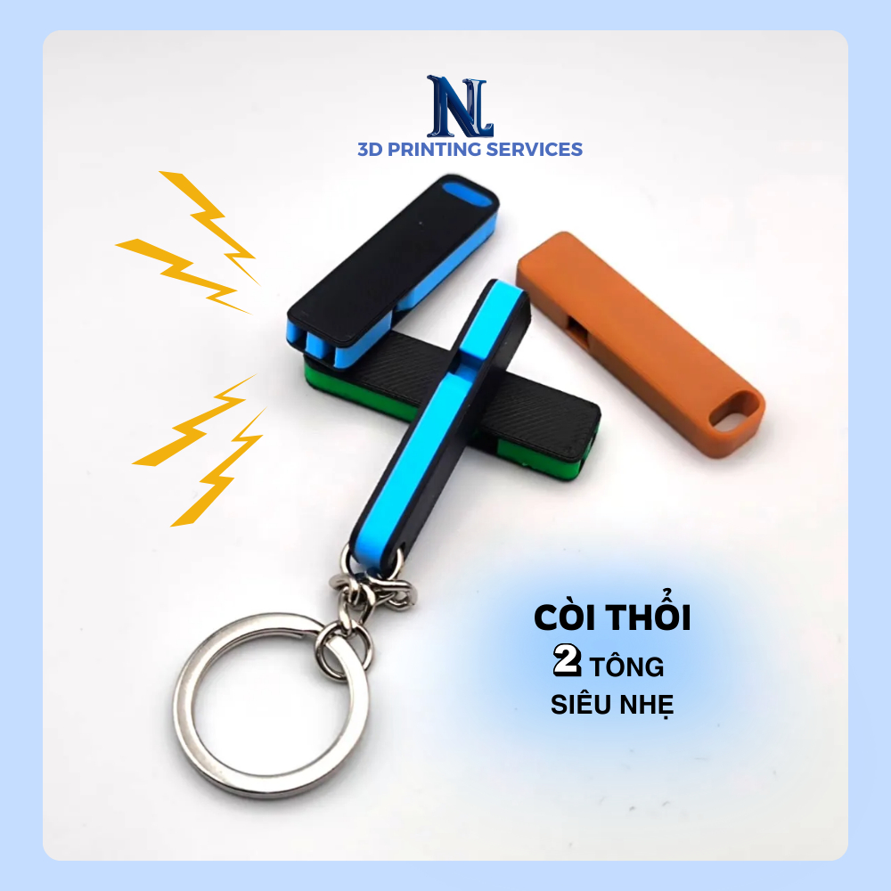 Còi thổi 2 tông thiết kế siêu gọn nhẹ - Không kèm dây đeo | NL3D