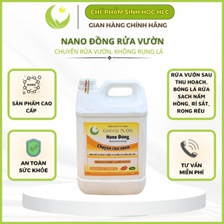 Nano đồng rửa vườn hlc can 5l, xử lý đất trồng, xử lý giá thể trồng cây, tẩy rửa rong rêu, nấm, vi khuẩn sau thu hoạch
