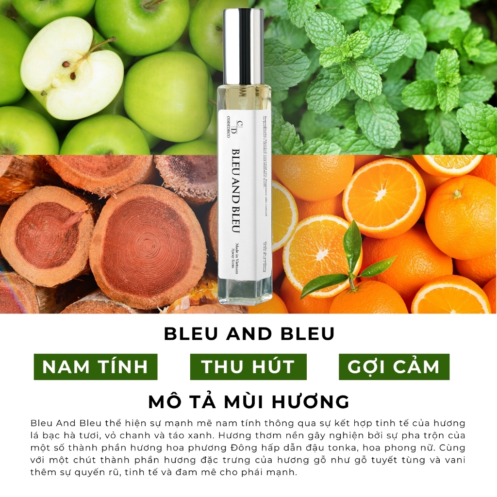 Ảnh Tinh dầu thơm CODEDECO Bleu And Bleu 10ml dạng xịt - Mạnh mẽ, Nam Tính, Thu hút 3
