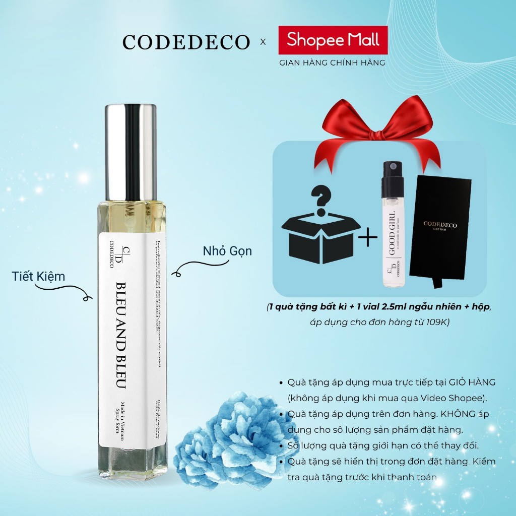 Ảnh Tinh dầu thơm CODEDECO Bleu And Bleu 10ml dạng xịt - Mạnh mẽ, Nam Tính, Thu hút 1