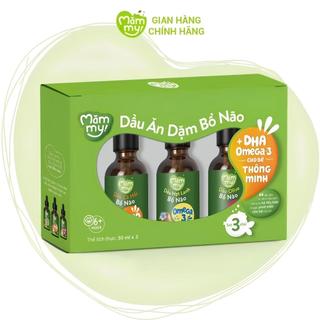Combo 3 Dầu Ăn Dặm Bổ Não Mămmy: Dầu Olive, Dầu Cá Hồi, Dầu Hạt Lanh Bổ Não, Chai/30ml - Lucie's Mom
