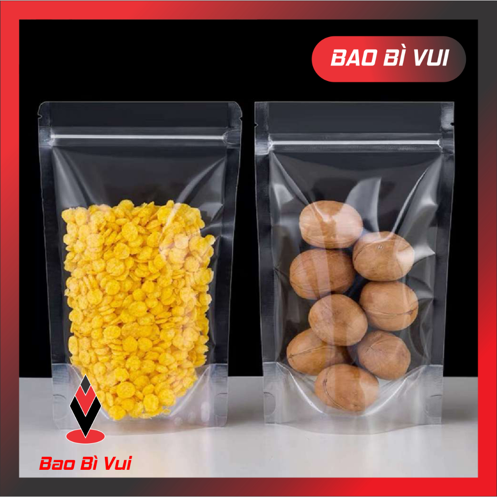 [500g -1kg] TÚI ZIPPER TRONG ĐÁY ĐỨNG - BAO BÌ VUI