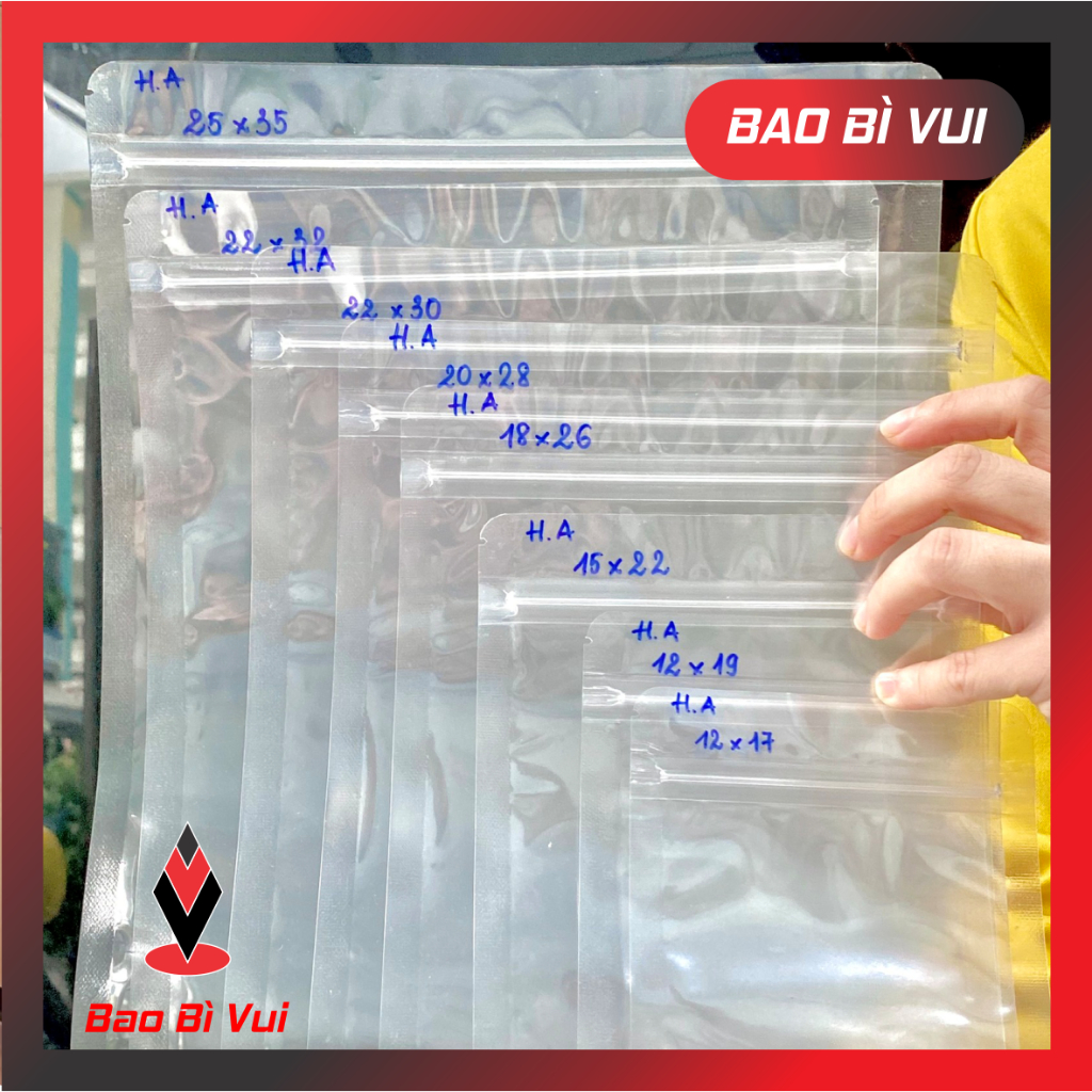 [500g -1kg] TÚI ZIPPER TRONG ĐÁY ĐỨNG - BAO BÌ VUI