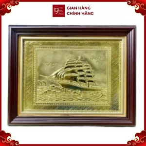Tranh Đồng Thuận Buồm Xuôi Gió ( 28x34cm ) - Cửu Diệu Thiên - TB002