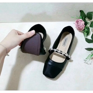 Giày bệt mũi vuông quai ngang gắn đá hoa P85