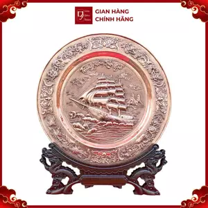 Tranh Đĩa Đồng Thuận Buồm Xuôi Gió ( 35x41cm ) - Cửu Diệu Thiên - TD001